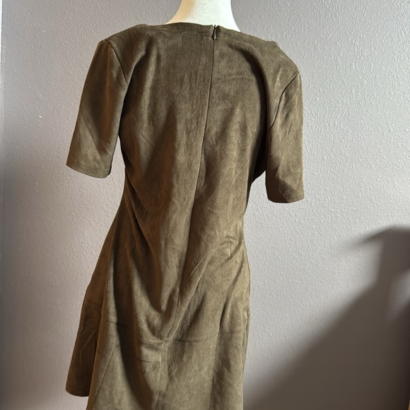 Paper Crane Suede Grey Green Dress Size Large - Picture 3 of 7